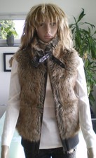Weste Blouson Fake Fur Braun