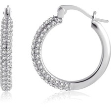 Sterling silber creolen - silber,