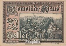 Banknoten Klaus 1920 Notgeld der Stadt Klaus bankfrisch