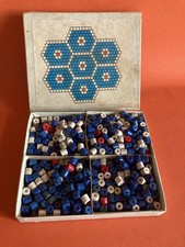 Glasperlen Walzenperlen für Untersetzer auf Verpackung DDR Perlen Haarschmuck