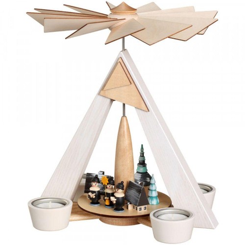 Teelichtpyramide weiß - teelichtpyramide,