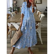 Sommer Damen Boho Maxikleid