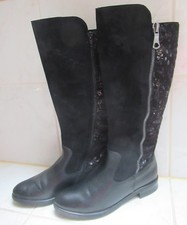 REMONTE Damen Schaftstiefel Gr. 39 schwarz Echtleder Stiefel Schuhe