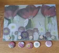 Magnettafel Schlüsselbrett, Magnet, incl. 5 Buttons" Art Kraenzlein"  Blumen