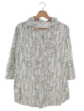 ROYAL ROBBINS Tunikabluse Damen Bluse Gr. DE 36 weiß-hellgrau-khaki Casual-Look