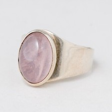Silber Ring 56 (17,8 mm Ø) 813 H Finland Rosa Stein 4,34 g