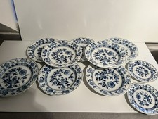 10 Teller Zwiebelmuster Stadt Meissen Tiefe Teller  flacher Teller Desserteller