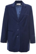 sheego Blazer Longblazer Gehrock Jacke Damen Dunkelblau Plusgröße Kurzgröße