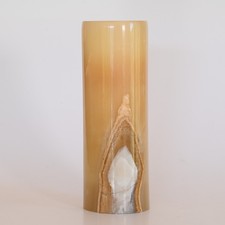 Onyx Marmor Vase beige Vintage Naturstein  marmoriert 21cm
