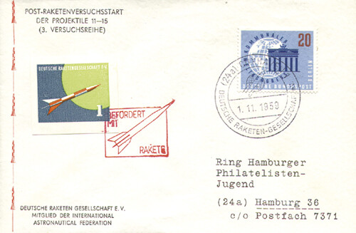 Deutsche raketenpost beleg - deutsche,
