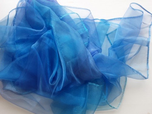Dekostoff organza blau - ,