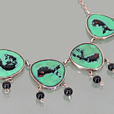 Email Silber Kette ° Fifties