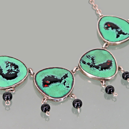 Email silber kette fifties - silber,