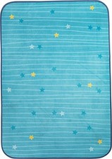 HABA 303861 - Teppich Sternenhimmel, himmelblauer Kinderteppich mit Sternen, kus