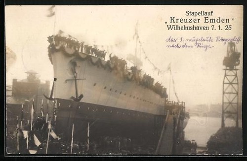 Wilhelmshaven stapellauf - ak, wilhelmshaven,