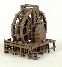 H0 / TT sehr filigranes Wasserrad / Wassermühle / Harz-Fertigmodell