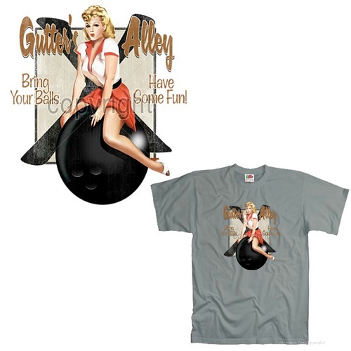 Shirt bowling 50s pinup - bowling,