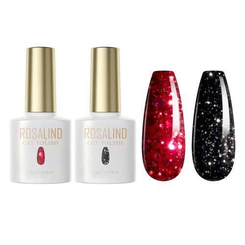 Nagellack schwarz rot - schwarz,