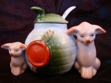 Senftopf Schwein Tierwelt Art Deco Stil Art Nouveau Jugendstil Stil Porzellan En