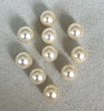 Akoya Perlen, Japan, Salzwasser Zuchtperlen , 10 Perlen, 7mm rund, Topqualität,