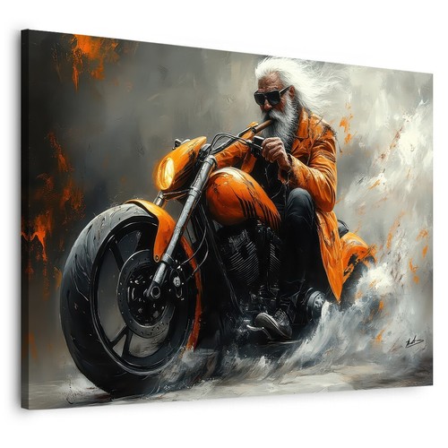 Leinwand bild motorradfahrer - leinwand,