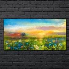 Gemälde Wiese Blumen Himmel