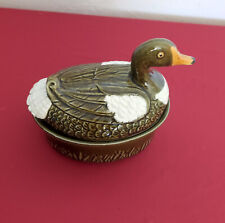 Porzellan Terrine mit Deckel. Schüssel mit Deckel. Enten Form. Pastetenform.