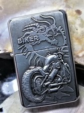 Feuerzeug Gas Feuerzeuge Metall Biker Motorrad Serie mit Motiv No 9027 NEU