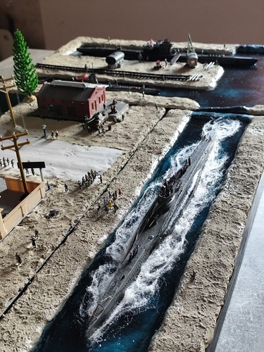 Boot u96 hafen diorama - diorama, mit