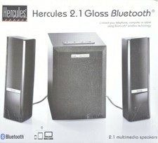 Hercules 2.1 Gloss Bluetooth Lautsprecher Subwoofer Boxen Anlage Schwarz PC Büro