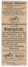35/362 ANZEIGEN AUS EINER ZEITUNG 1898 PFERDE MARKT FÜRSTENSTEIN LÖBAU FREYSTADT