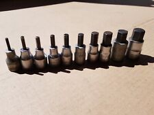 Satz 10 Stück Steckschlüssel Innensechskant Inbus Gedore u.a. 4-19mm Bundeswehr