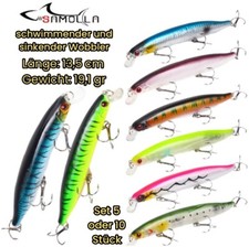 5/10er Set Wobbler Kunstköder Raubfischköder Jerkbait Barsch Hecht Zander Angeln
