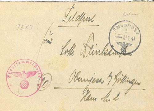 Später feldpostbrief - feldpostbrief, 1.1.45