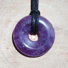 Amethyst Donut Heilstein Anhänger 30mm | Edelstein Chakra Schmuck Naturstein
