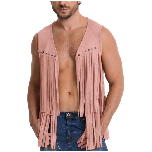 Fransenweste herren wildleder - fransenweste,