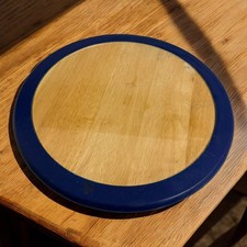 Servierplatte Holz mit Blau Rund, Drehteller, Käseplatte, Servierteller