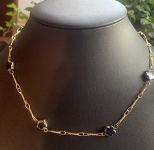 ?Gablonzer Halskette Statement Kette Glassteinchen 90er Jahre Modeschmuck  !431