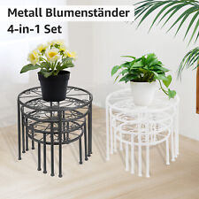 4er Set Blumenhocker Metall Pflanzenständer Blumenständer Blumentopf rund Garten