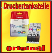 3 orig. Patronen CANON CLI-521 CMY MP560 MP620 MP630 MP640 MP980 MP990 MX870 