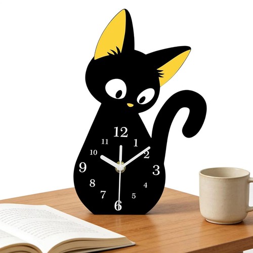 Schwarze katze tischuhr - schwarze,