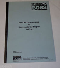 Betriebsanleitung Boss Steinbock Hubwagen Gabelstapler Ameise WK 14 / WK14