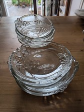 6 Schwere Hochwertige Kristall Glas Dessert Schalen, sehr guter Zustand