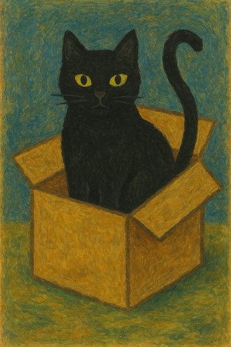Katze karton tempera - katze, im