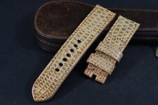 UHRENARMBAND 24/22 130/80 MM ECHT ECHSE LEDER BRAUN BEIGE HANDMADE MA STRAP 135