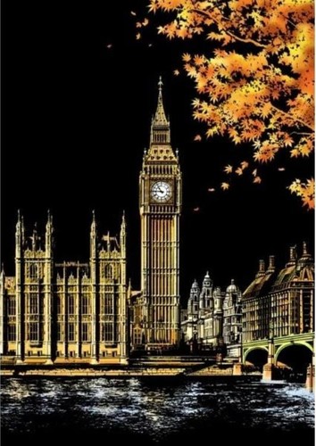 Scratch painting big ben - painting,