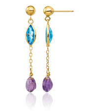 14K massives Gelbgold Amethyst