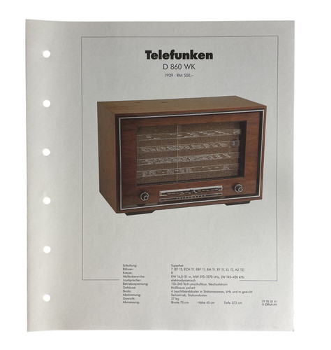 Vintage telefunken 860 wk - vintage,