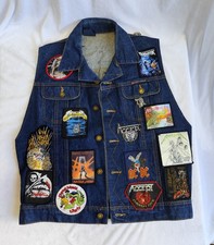 VTG 90s Denim Kutte Vest Rock