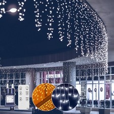 5M/10M/15M LED Eisregen Lichterkette Außen Eiszapfen Dimmbar Warmweiß & Kaltweiß